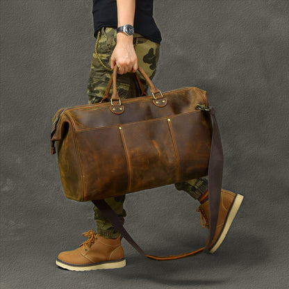 Men's top layer cowhide travel bag