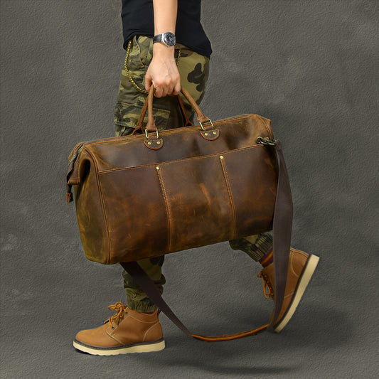 Men's top layer cowhide travel bag