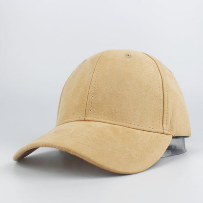 Suede Baseball Hat Solid Color Peaked Hat Black Brown Summer Sun Hat