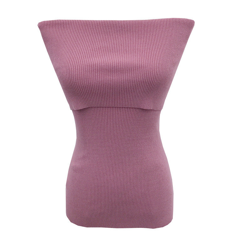 Retro Sexy Off-the-shoulder Off-the-shoulder Paperman Vest T-shirt Top