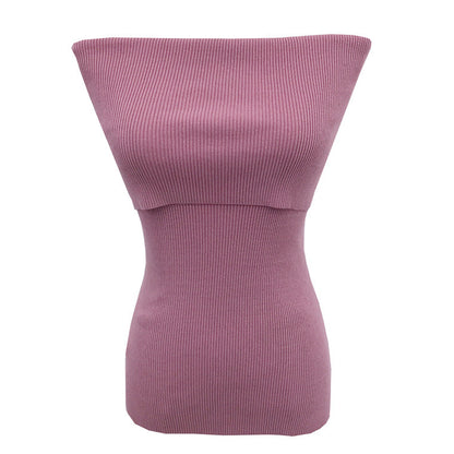 Retro Sexy Off-the-shoulder Off-the-shoulder Paperman Vest T-shirt Top