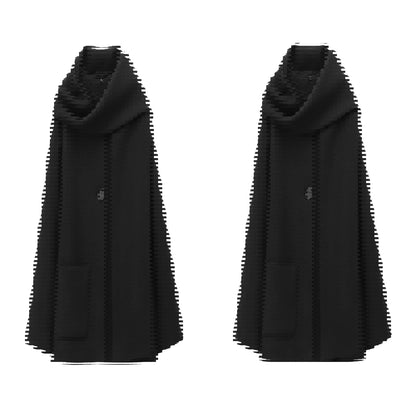 Women's French Style Design Blended Scarf Coat Coat