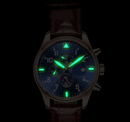 Men's Multifunctional Leather Strap Waterproof Casual