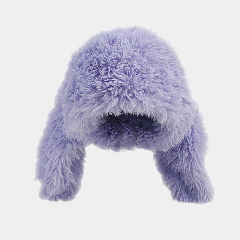 Colorful Plush Rabbit Ears Cute Funny Ushanka