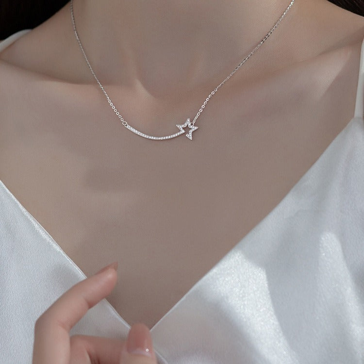S925 Sterling Silver Special Interest Light Luxury Fashion Accessories Sweater Chain Qixi Gift
