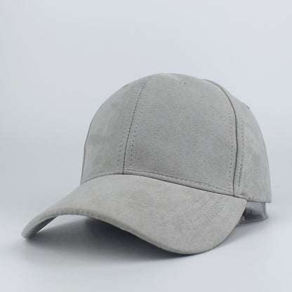 Suede Baseball Hat Solid Color Peaked Hat Black Brown Summer Sun Hat