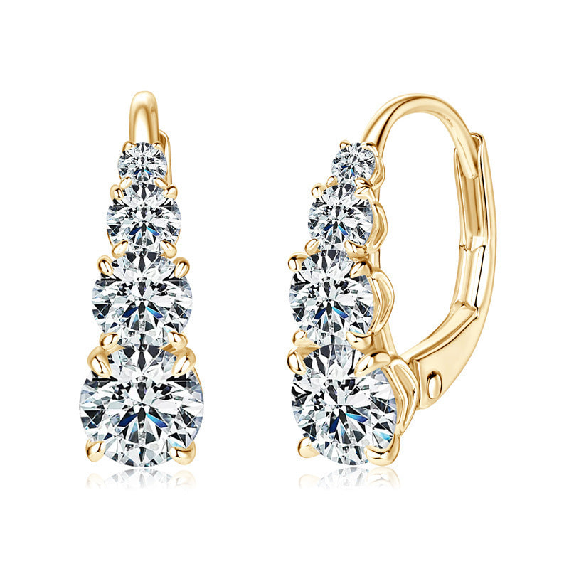 Zircon Ear Studs Cold Wind Temperament Unique Niche Design