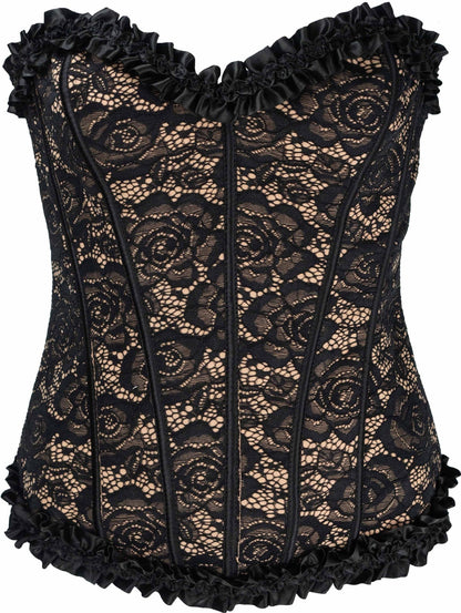 Lace Fabric Steel Buckle Corset