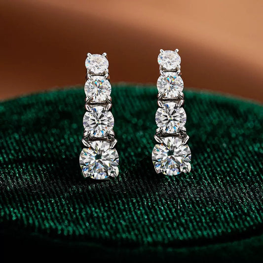 Zircon Ear Studs Cold Wind Temperament Unique Niche Design