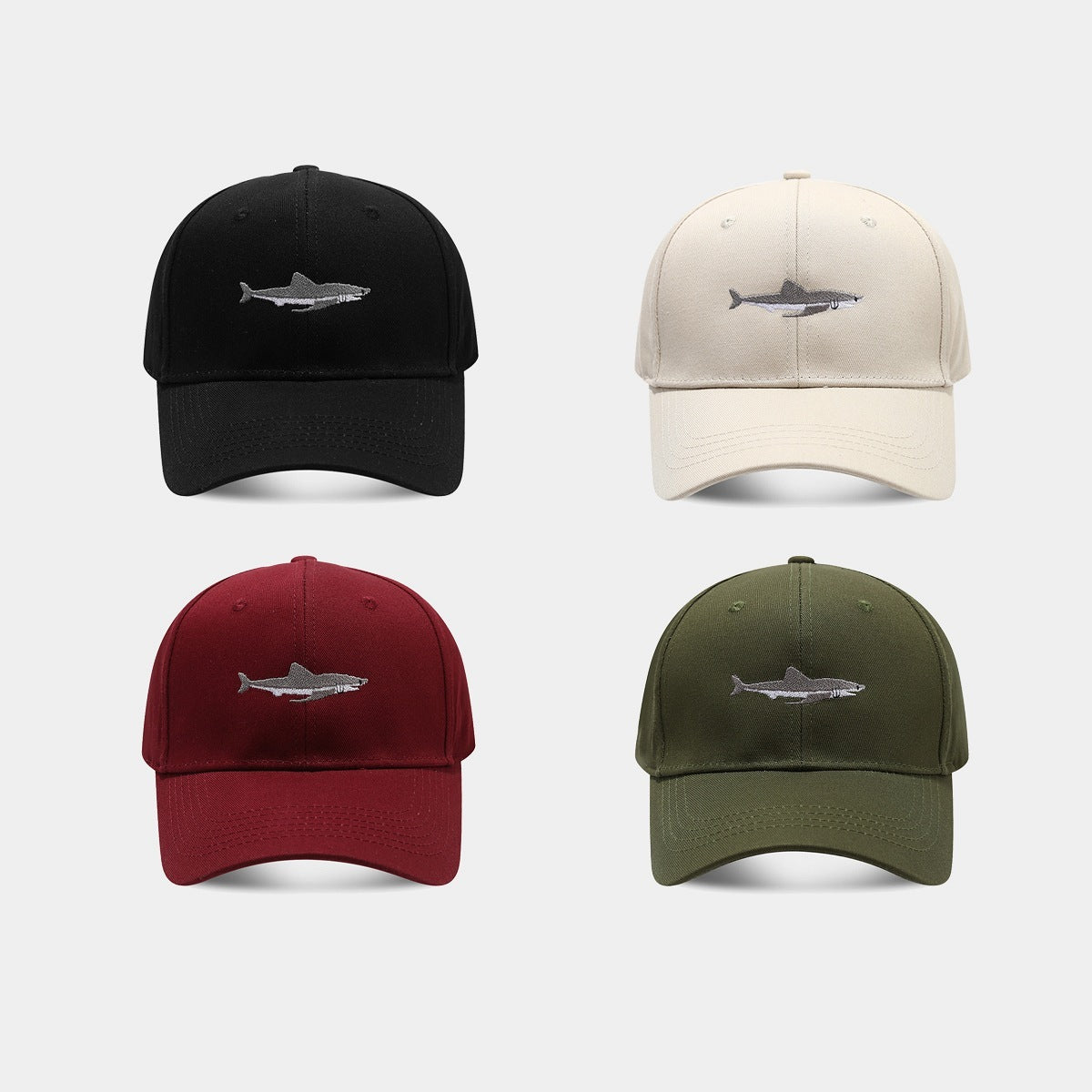 Solid Color Curved Brim Cotton Hard Top Casual Baseball Cap