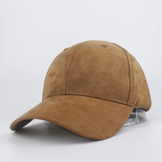 Suede Baseball Hat Solid Color Peaked Hat Black Brown Summer Sun Hat