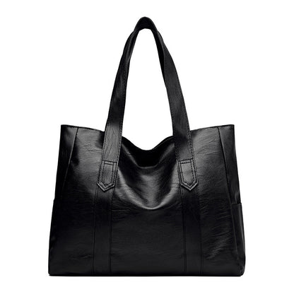 Retro High Sense Soft Leather Tote Simple Versatile Handbag Commuter Texture Ladies Underarm Bag