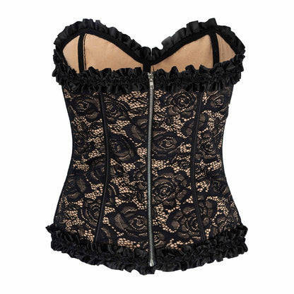 Lace Fabric Steel Buckle Corset