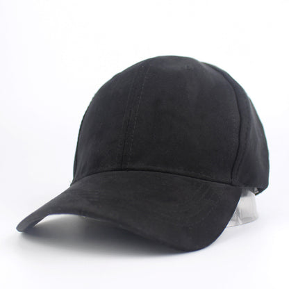 Suede Baseball Hat Solid Color Peaked Hat Black Brown Summer Sun Hat